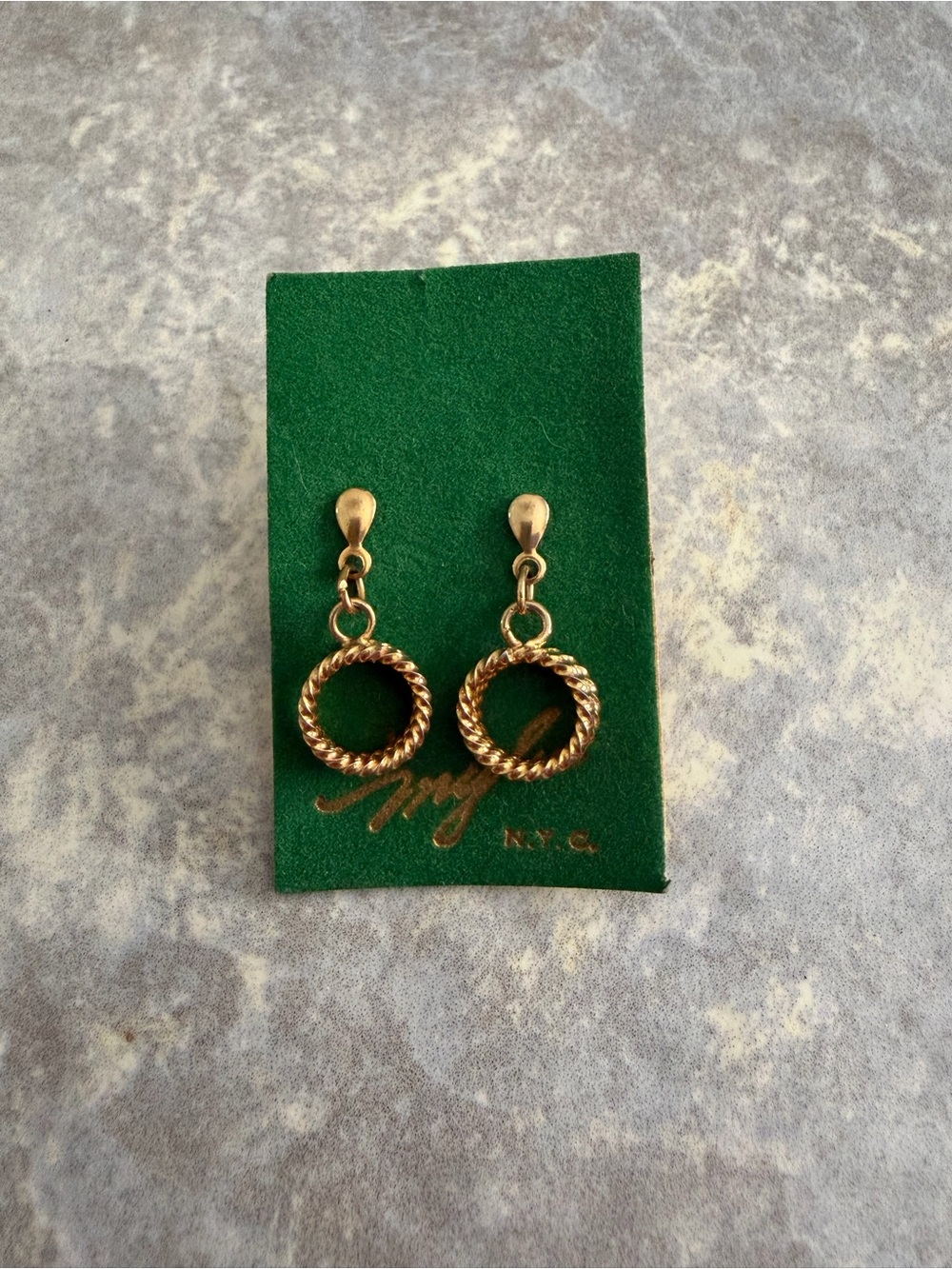 Vintage 60’s Twisted Hoop Drop Earrings